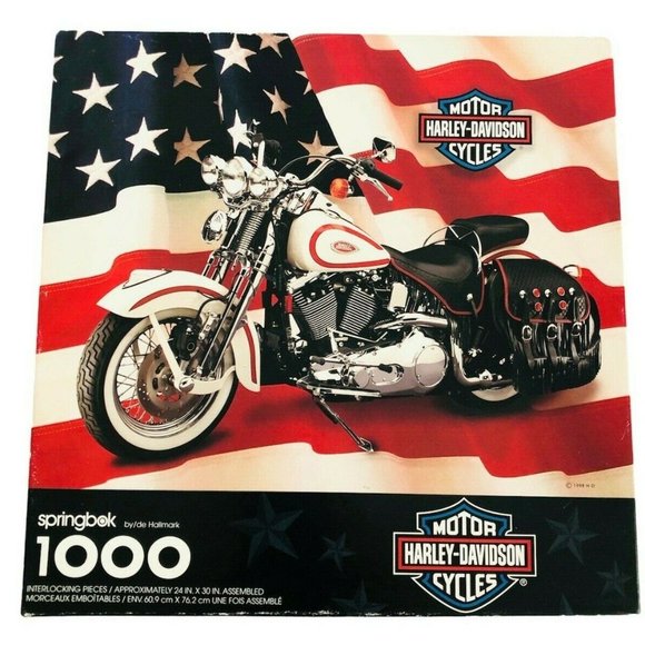 Vtg Springbok Harley Davidson Jigsaw Puzzle - Picture 2 of 9